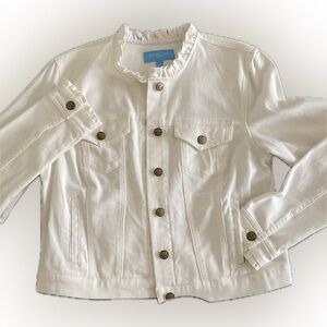 Draper James RSVP Denim Jacket with ruffle trim